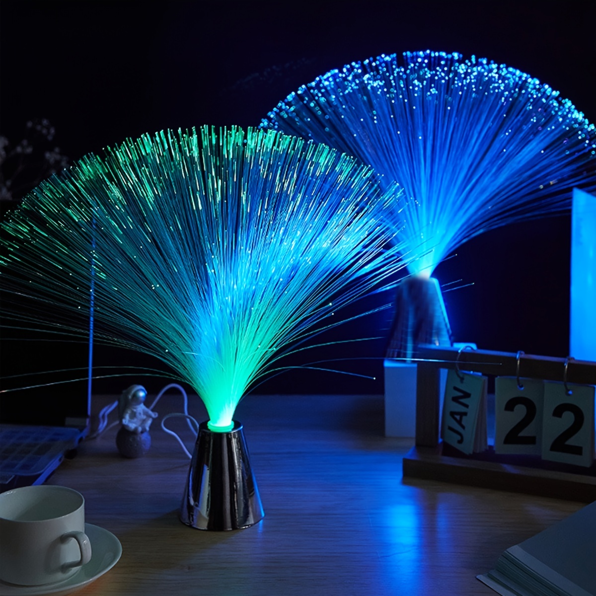 Lâmpada de fibra óptica multicolor, USB Starry Sky Light, LED Luminous  Desktop Light, Decoração criativa do feriado, Camping Atmosfera Lamp -  AliExpress