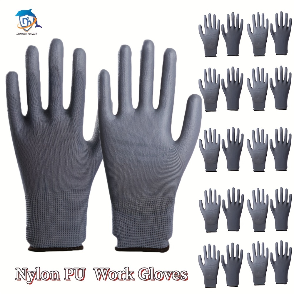 Pu Rubber Work Gloves Supplies, Rubber Coated Work Gloves