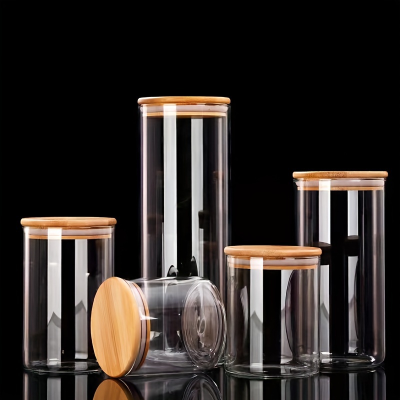 High Borosilicate Glass Canisters With Bamboo Lid For Coffee - Temu