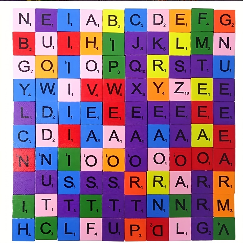 100Pcs Wood Letter Tiles Scrabble Letters for Crafts DIY Wood Gift  Decoration Making Alphabet Coasters Scrabble Crossword Game