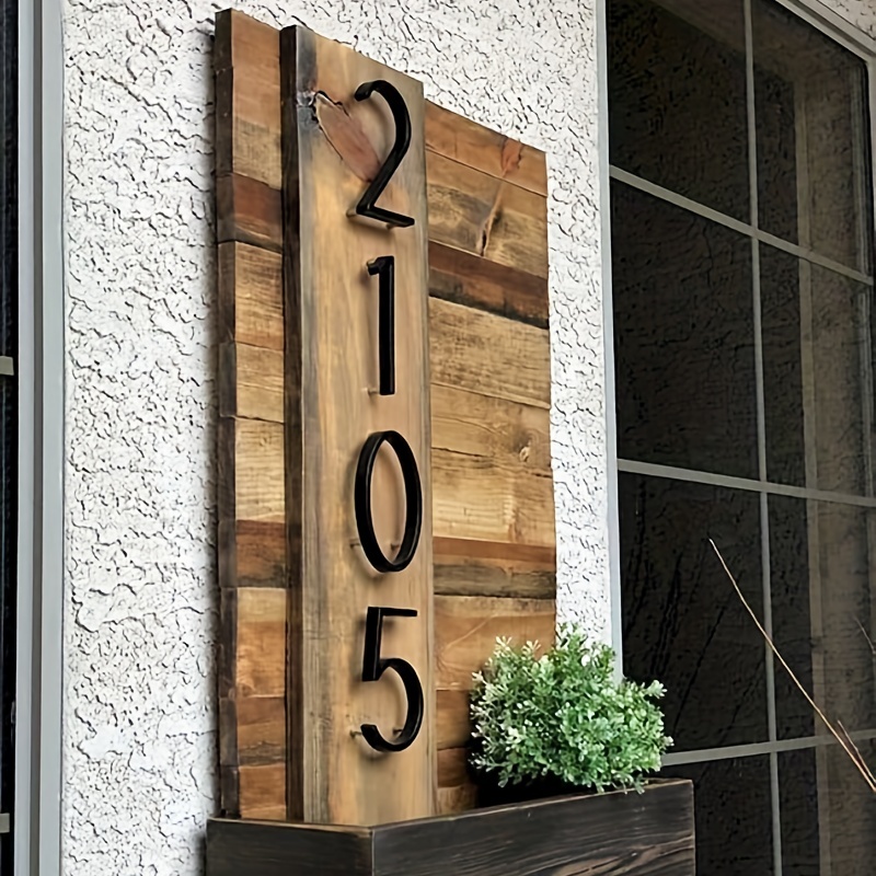 12 Inch Modern Floating House Numbers for Outside | Large Metal House  Numbers for Outdoors | Black Coated Rust-Proof Home Address Numbers/Plaques  