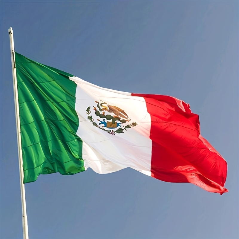 1pc Bandeira do México Bandeiras nacionais mexicanas de poliéster para uso  interno/externo com cores vivas e ilhós de latão para decorações, 3x5 pés