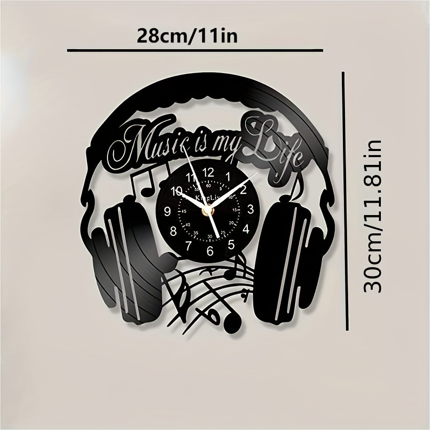 1pc, Music Vinyl Record Wall Clock, Vinyl Record Clock, Wall Art Decoration  For Man Women Kids Gifts, Wall Clock For Office Bedroom Decor, For Living