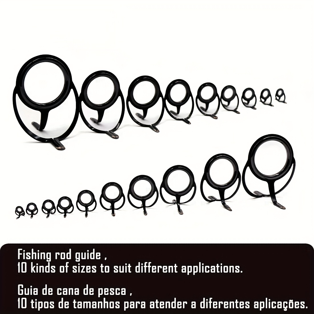 5Pcs Fishing Rod Guides Tips Top Stainless Steel Building Repair Eye  Ceramic Rings Kit Saltwater and Freshwater Fishing 8~16#