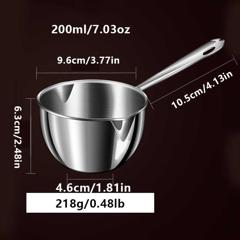 New Stainless Steel Small Cooking Pot with Dual Pour Spout Hot Oil