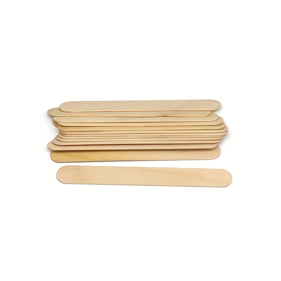 Mengxi 100pcs Palitos de helado Grado alimenticio Construcción sólida Madera  palos de paleta de madera Manualidades accesorios para el hogar