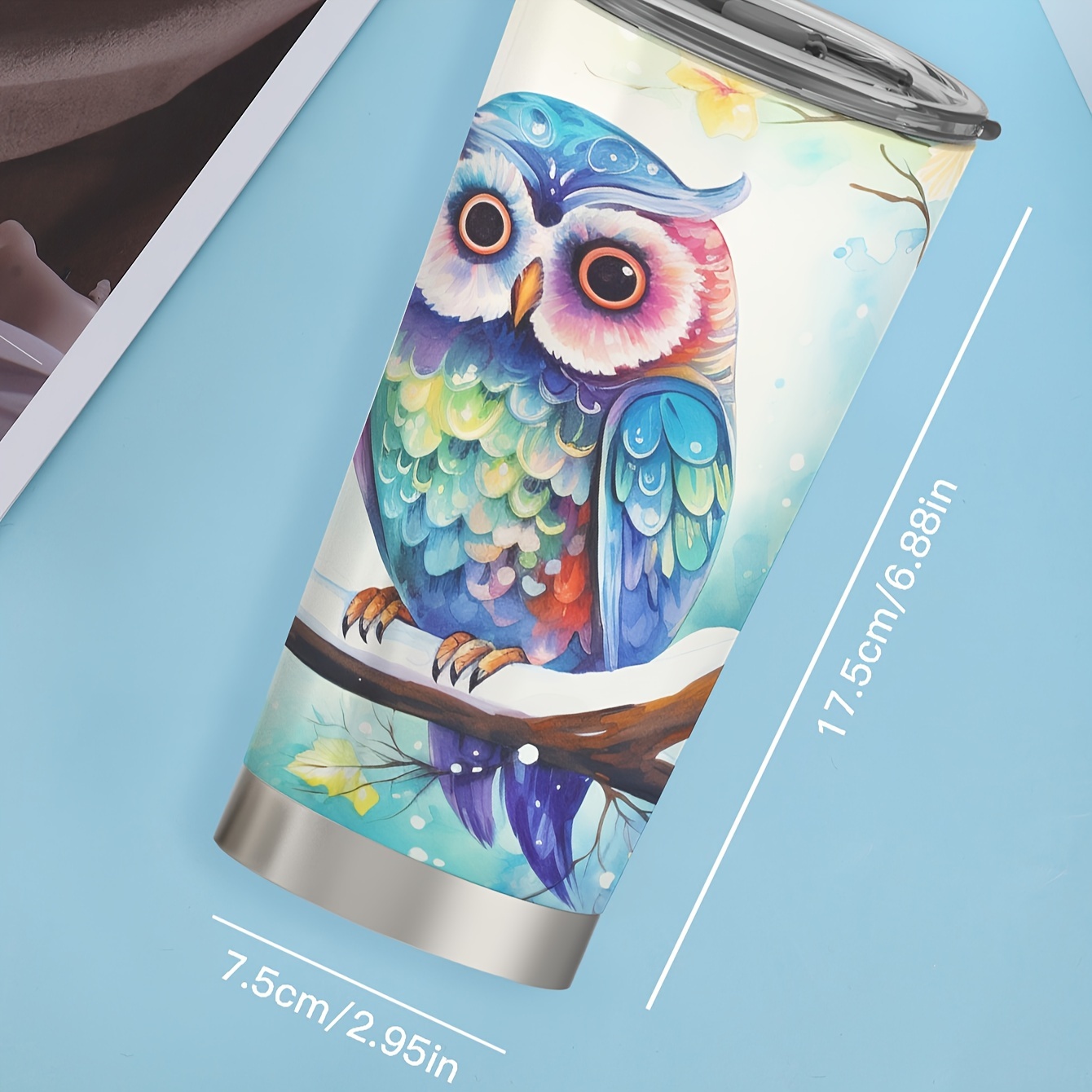 Cute Owl Engraved Stainless Steel Tumbler, Owl Travel Mug