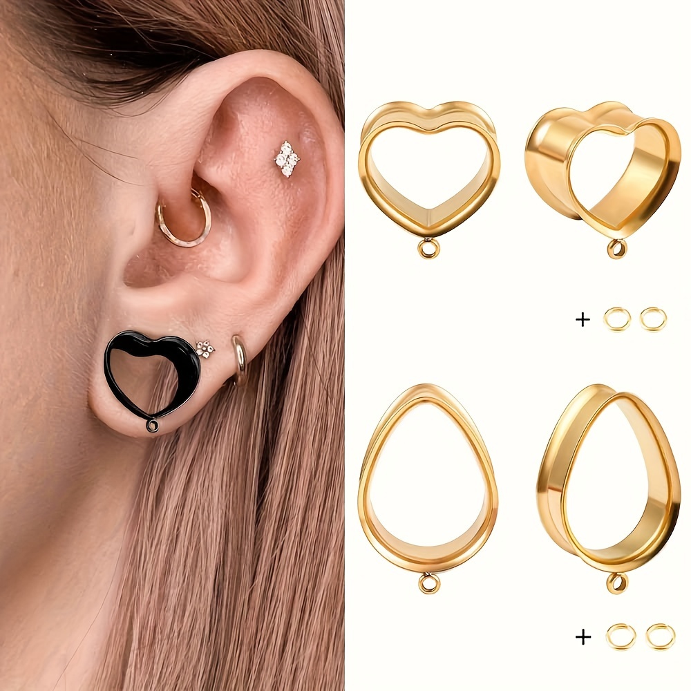 Big Size Captive Bead Rings Dangle Loop Ear Expander Tunnel - Temu