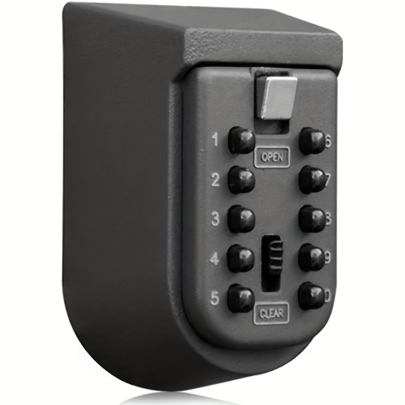 Caja de metal para llaves montada en la pared, combinación de 4 dígitos,  código reiniciable para llaves de casa, capacidad de 5 llaves, soporte de