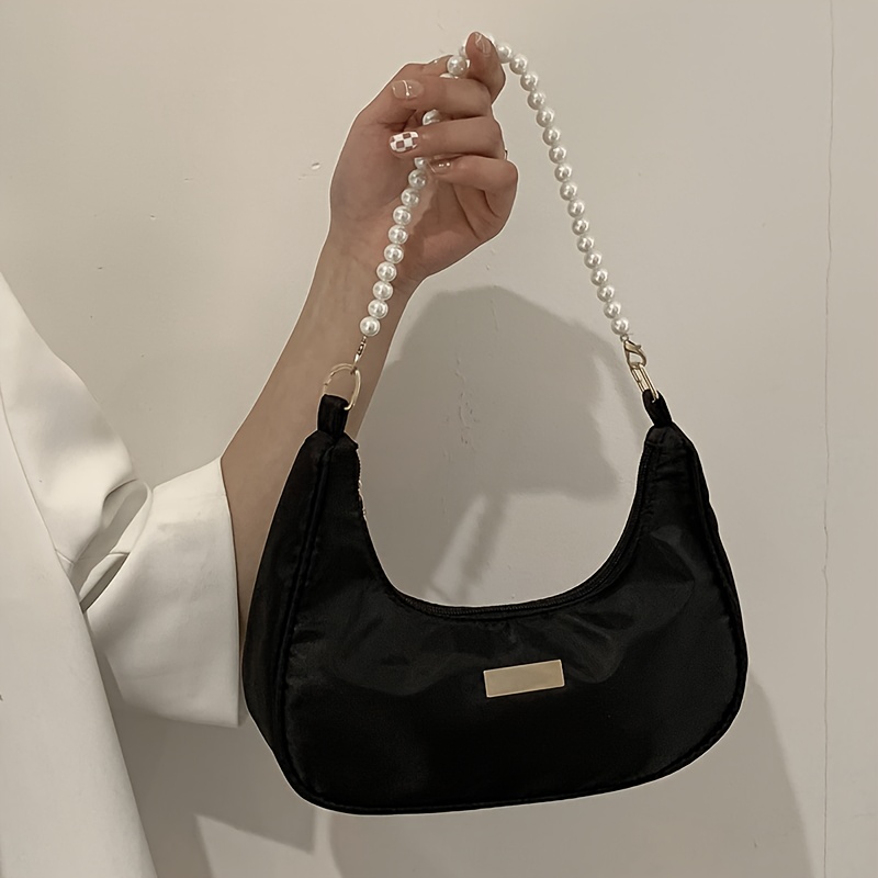 Trendy Ruched Underarm Bag, Thick Chain Shoulder Bag, Women's Pu Leather  Cloud Purse - Temu