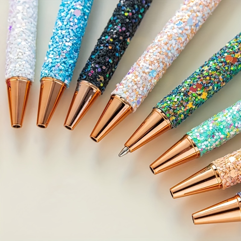 OXYEFEI Personalized Glitter Pens, 11 Pcs Beautiful Sparkle Pens, Fancy  Pens for Women, Bling Dynamic Liquid Sand Pen Office Supplies Gift
