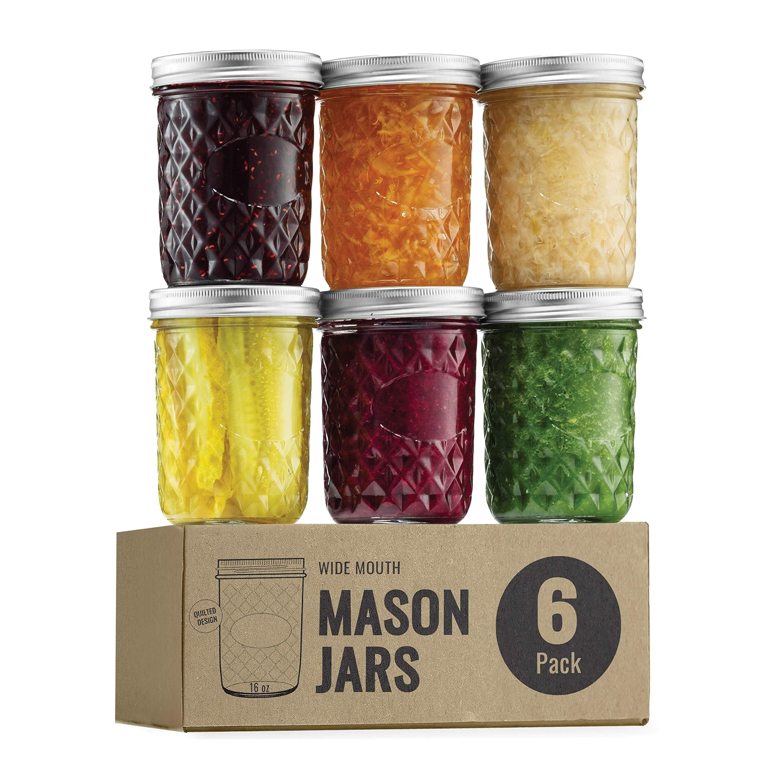  16 Ounce Glass Mason Jars for Overnight Oats with Lids