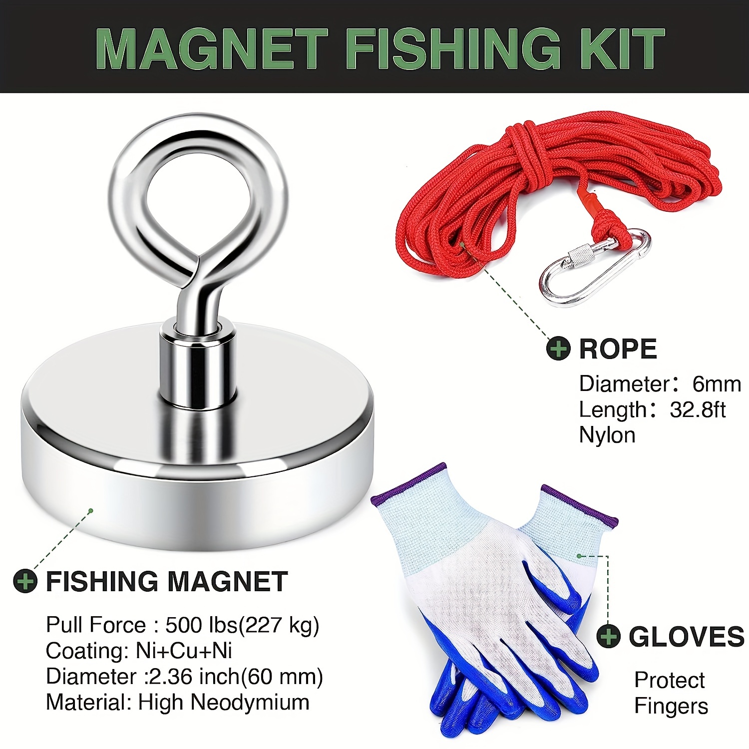 Fishing Magnet Kit Heavy Duty Rare Earth Magnet Countersunk - Temu
