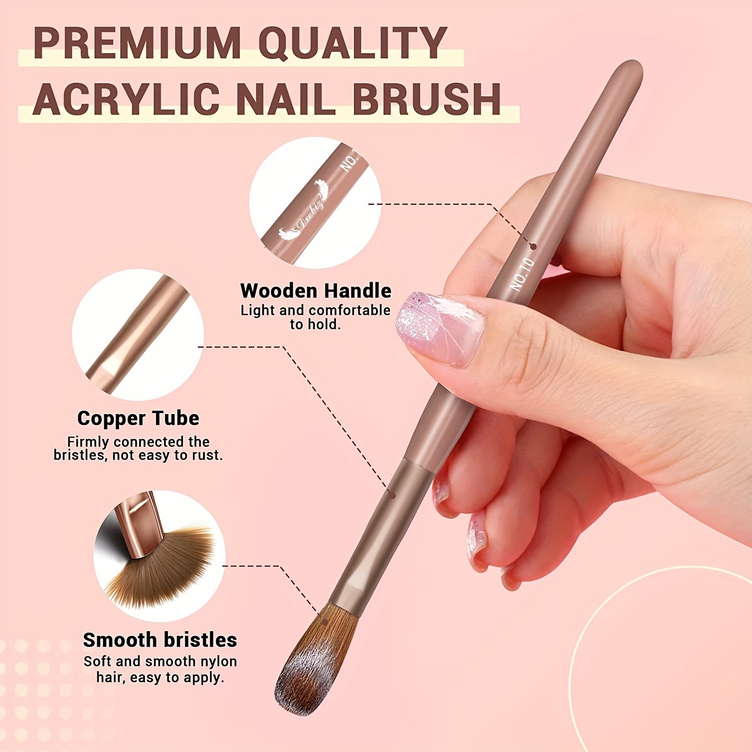 Acrylic Nail Brush Set Professional Acrylic Nail Brushes For - Temu