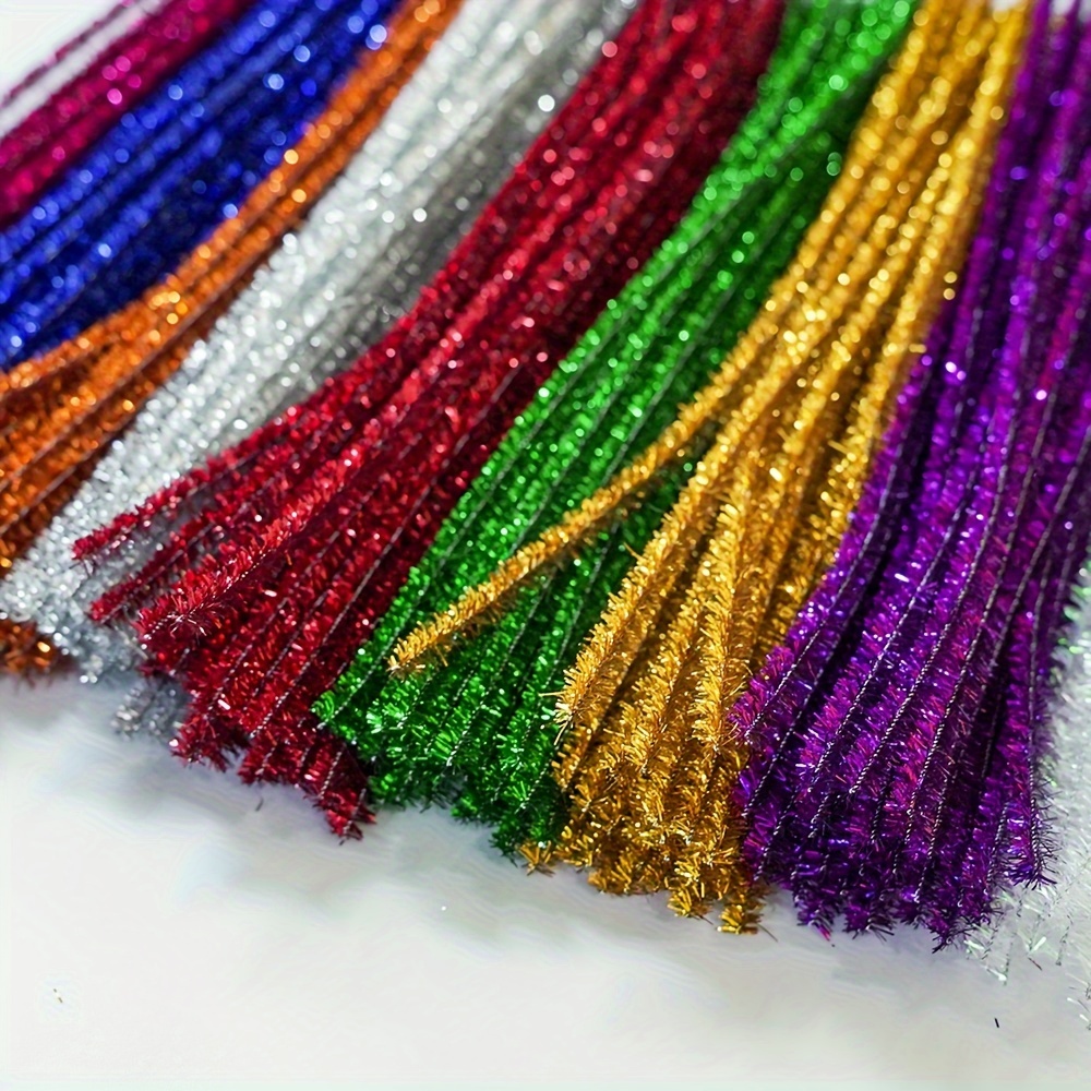 

500 Piece Craft Set - 400 Glittering Pipe Cleaners And 100 Pompoms, 10 Assorted Colors, Fabric Craft Supplies For Diy Art, Wedding, Home Decor, Party & Holiday Decorations