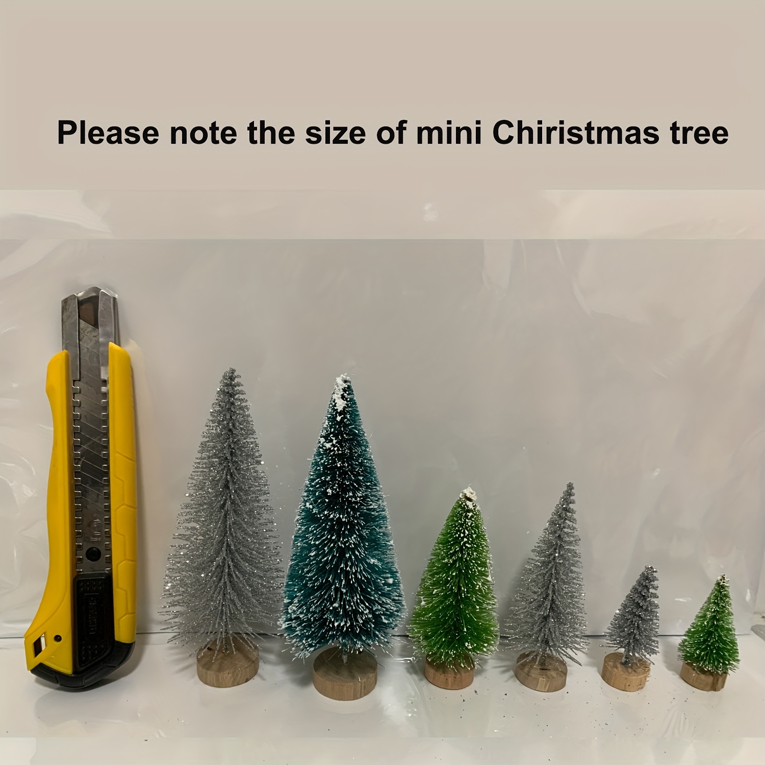 Silver and Gold Glitter Mini Bottle Brush Tree Set