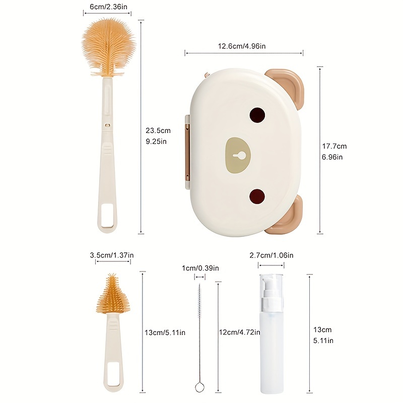 silicone bottle brush storage box set cartoon travel Temu Australia