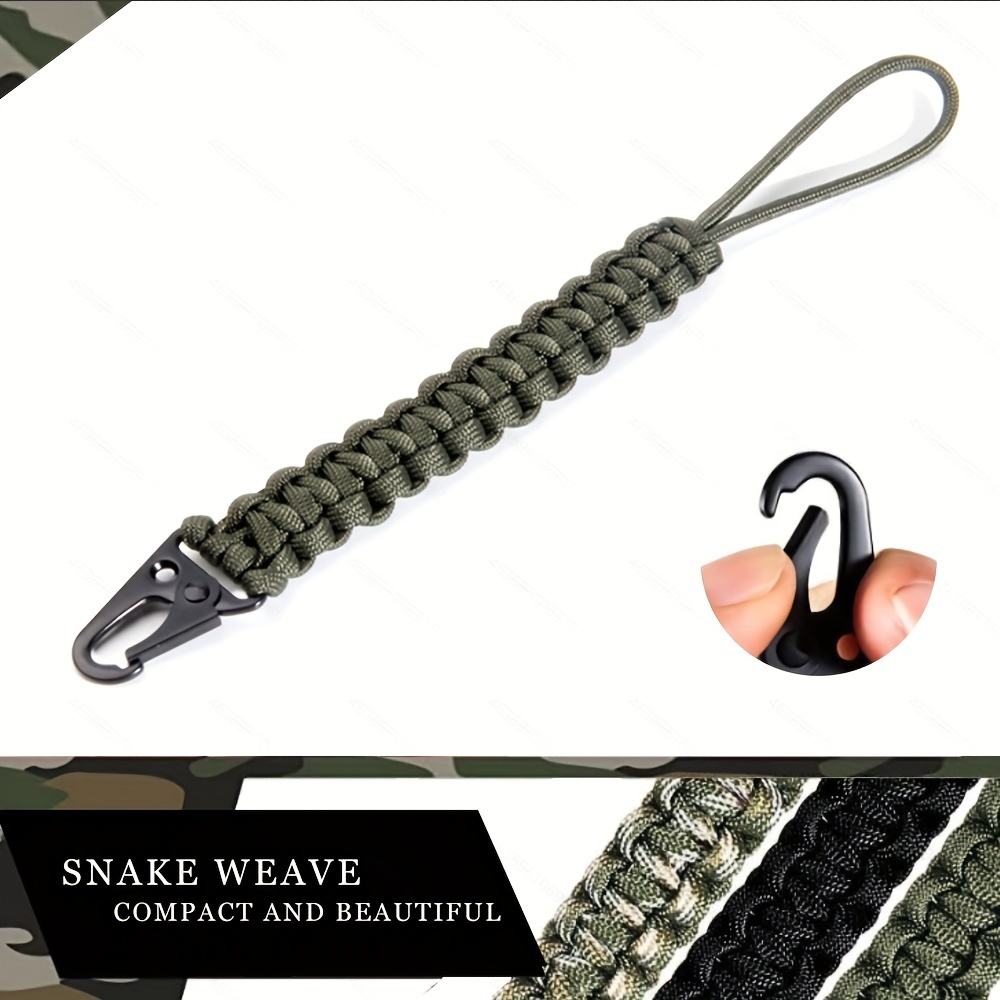 1pcs Tactical Paracord Keychain with Anti-Lost Buckle Hook - Essential  Outdoor Survival Tool