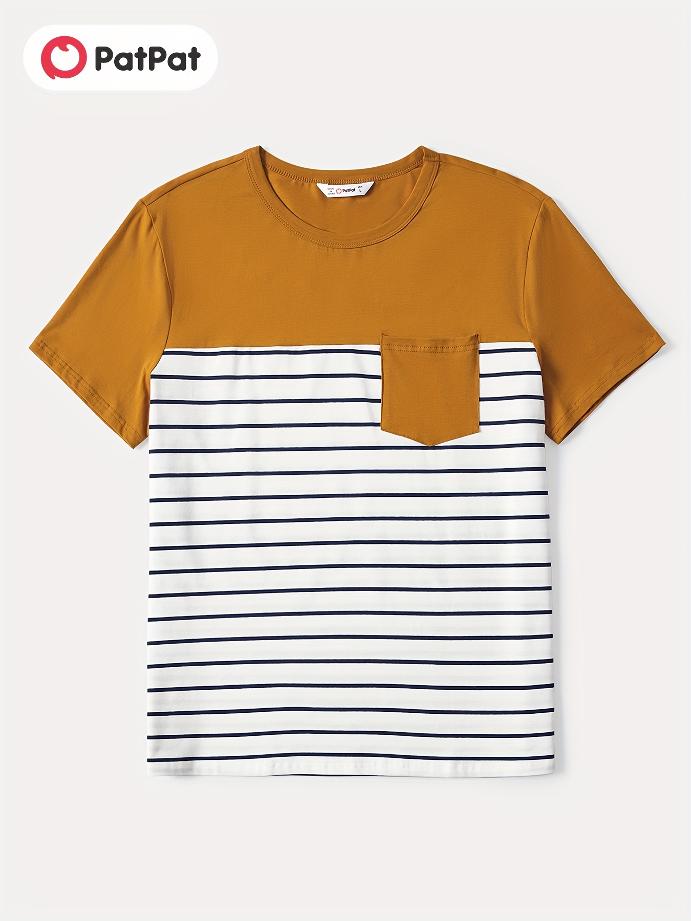 Stripe Print Family Matching Colorblock Short-sleeve Sets