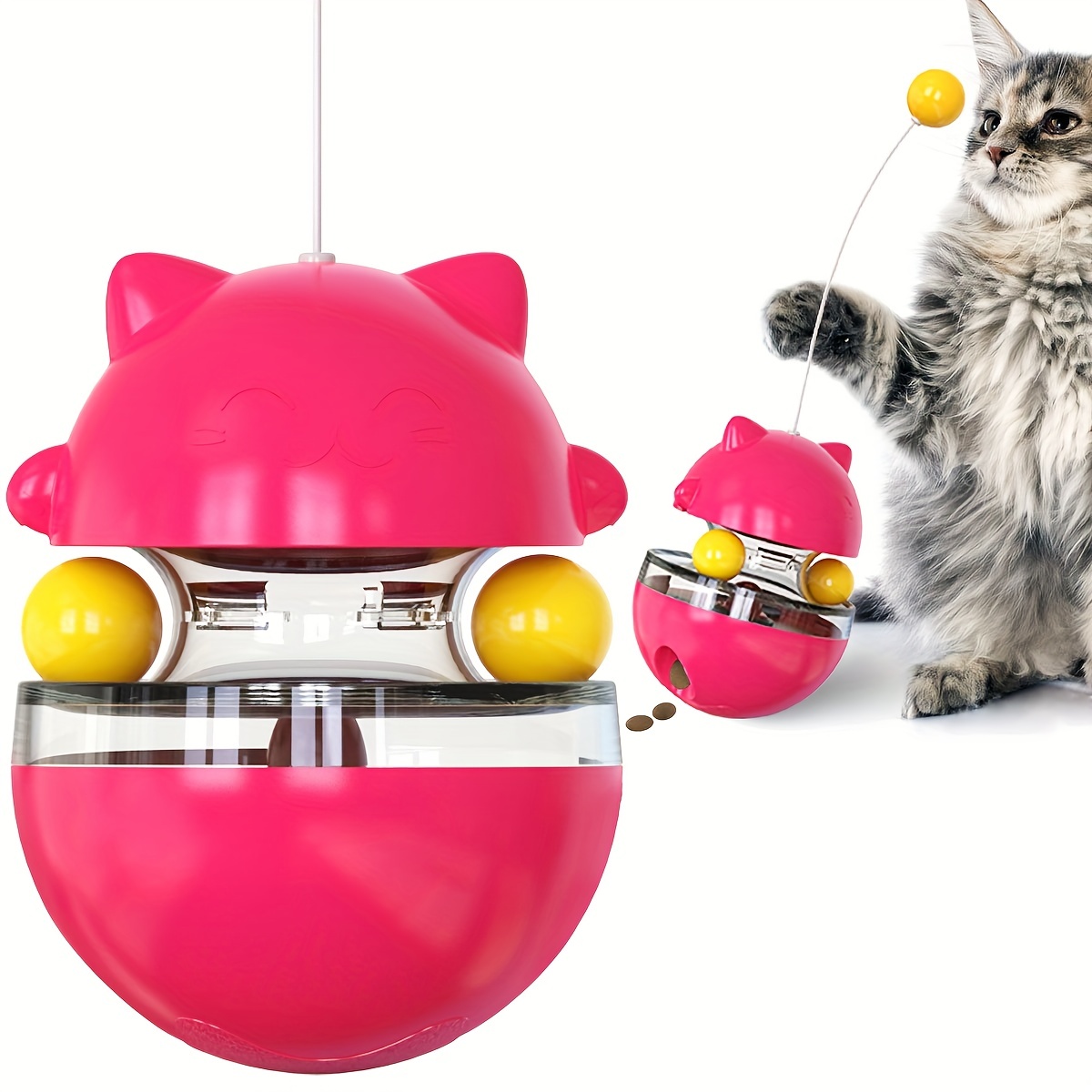 Cat Tumbler Food Dispenser Toy Cat Puzzle Feeder Roller - Temu United Arab  Emirates