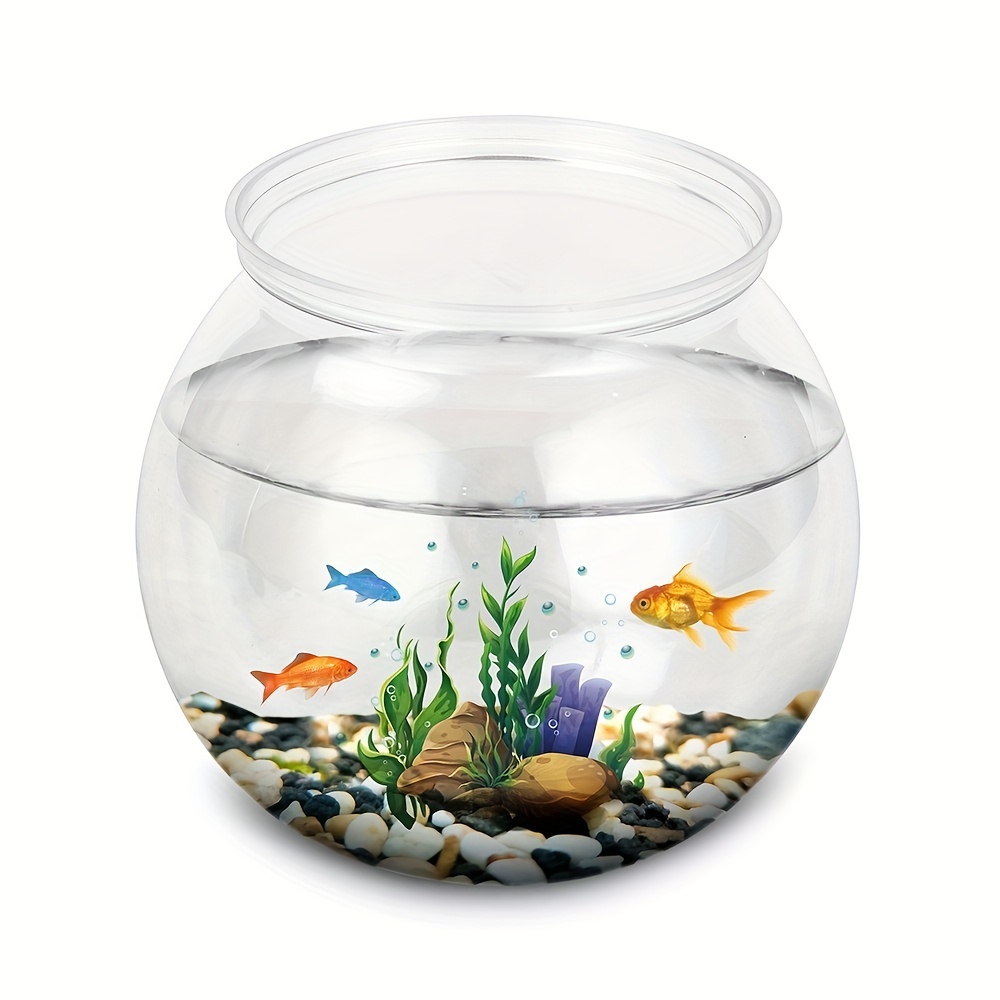 Clear Plastic Goldfish Bowl For Desk Or Bookshelf - Stylish Home Aquarium  Decoration