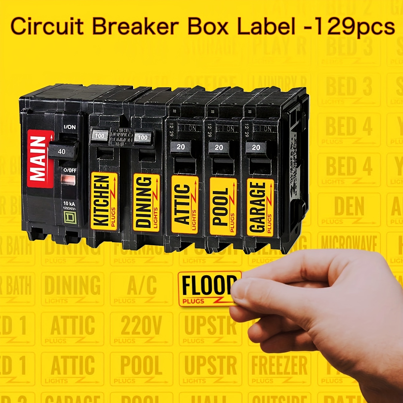 

129 Circuit Breaker Box Labels Conspicuous Identification Weatherproof Fuse Box Stickers