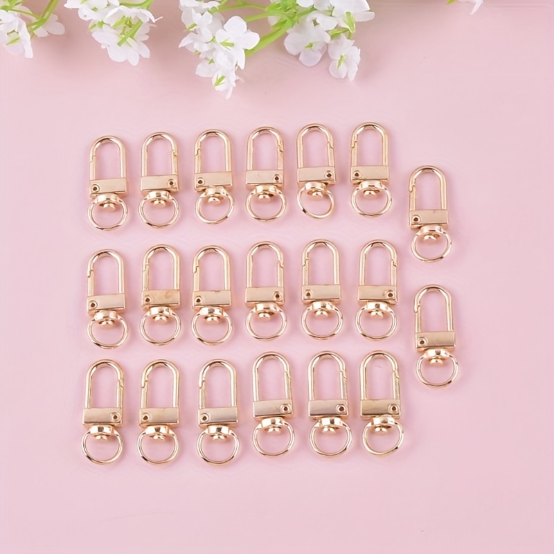 20pcs Swivel Clasps Lanyard Snap Hook with Key Ring Clip Lanyard Metal  Lobster Claw Clasp Key Chain Rings for Crafts, Jewelry Making, Purses DIY  (Rose Gold) 