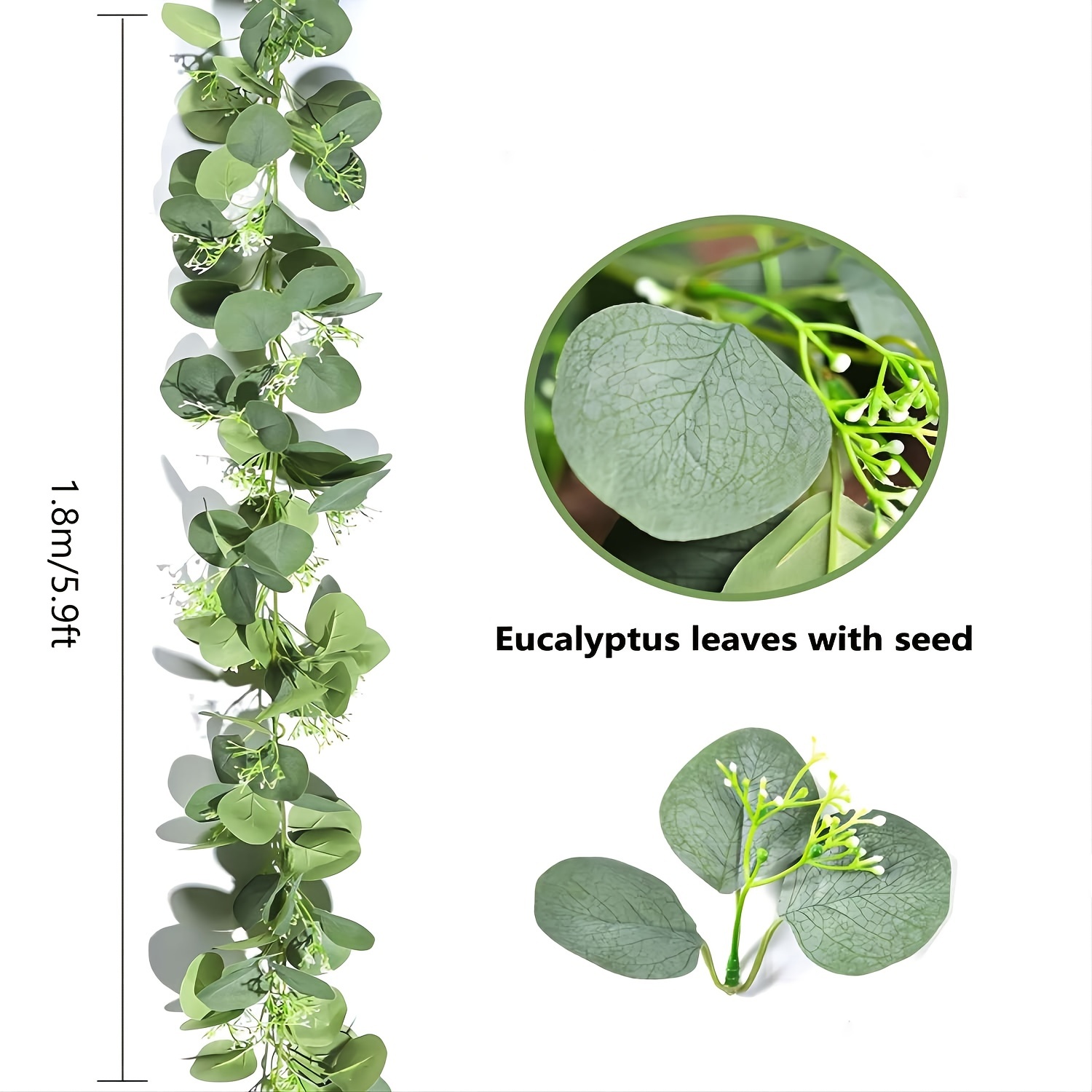 1pc Artificial Eucalyptus Garland Faux Silk Leaves For Wedding Arch