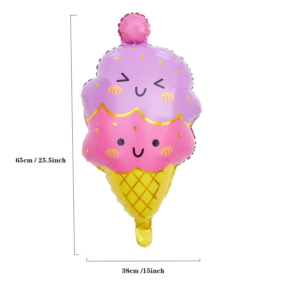 5PCS Kawaii Ice Cream Balloons Party Supplies Decorations Assorted Colors