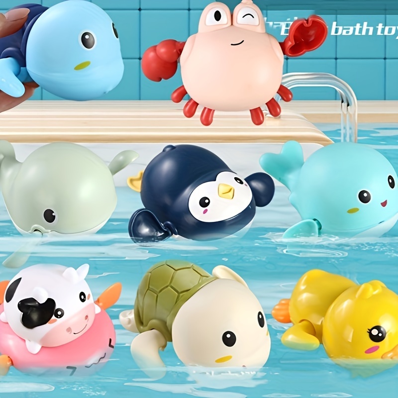 10 PIÈCES - Jouets de bain animaux mignons pour bébé, flotteur en