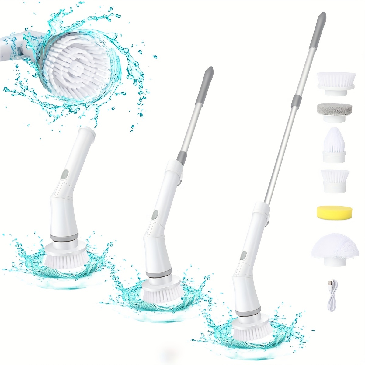 Electric Spin Scrubber, E Spin Power Scrubber Cleaning Brush for