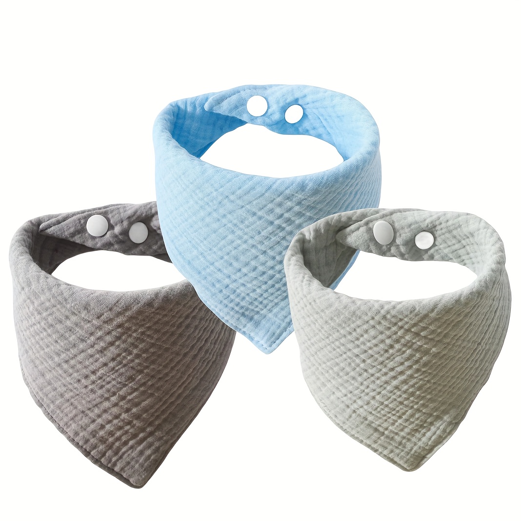 3pcs Of Triangular Bibs For Newborns, Gauze Drool Cloths, Universal For Feeding And Burping For Boys And Girls
