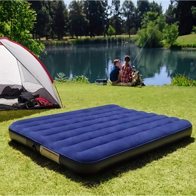  ZHKGANG Cama inflable con respaldo, colchón inflable de tamaño  individual para camping, colchón inflable de cama de aire, cama de aire  para 2 personas, sofá portátil para siestas, color rosa 