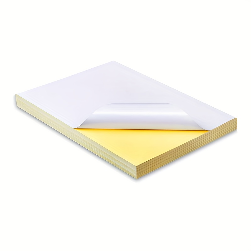 50 feuilles A4 210 X 297 mm papier adhésif blanc mat pour toutes  imprimantes jet d'encre. Imprimer facilement des photos adhésives