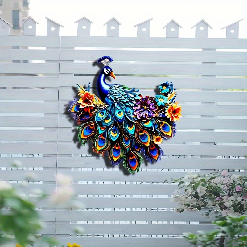 

Colorful Metal Peacock Wall Art, 12.6" - Versatile Indoor/outdoor Decor For Home, Garden, Office, And Special Occasions