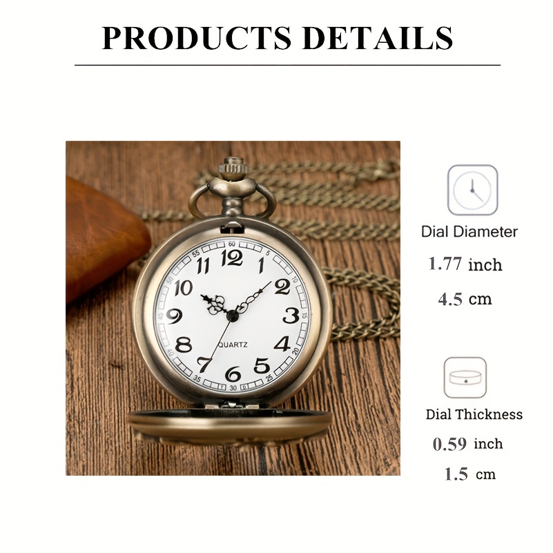 Alice In Wonderland & Flower Engraved Quartz Pocket Watch Cute Movie Theme  Analog Watch, Souvenir Gift For Xmas Birthday Graduation - Temu