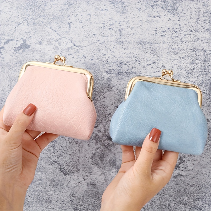  Small Coin Purse For Women Leather Change Purse Clasp Closure Coin  Pouch Kiss-lock Cute Wallets,Mini Makeup Bag Portable for Gift : Clothing,  Shoes & Jewelry
