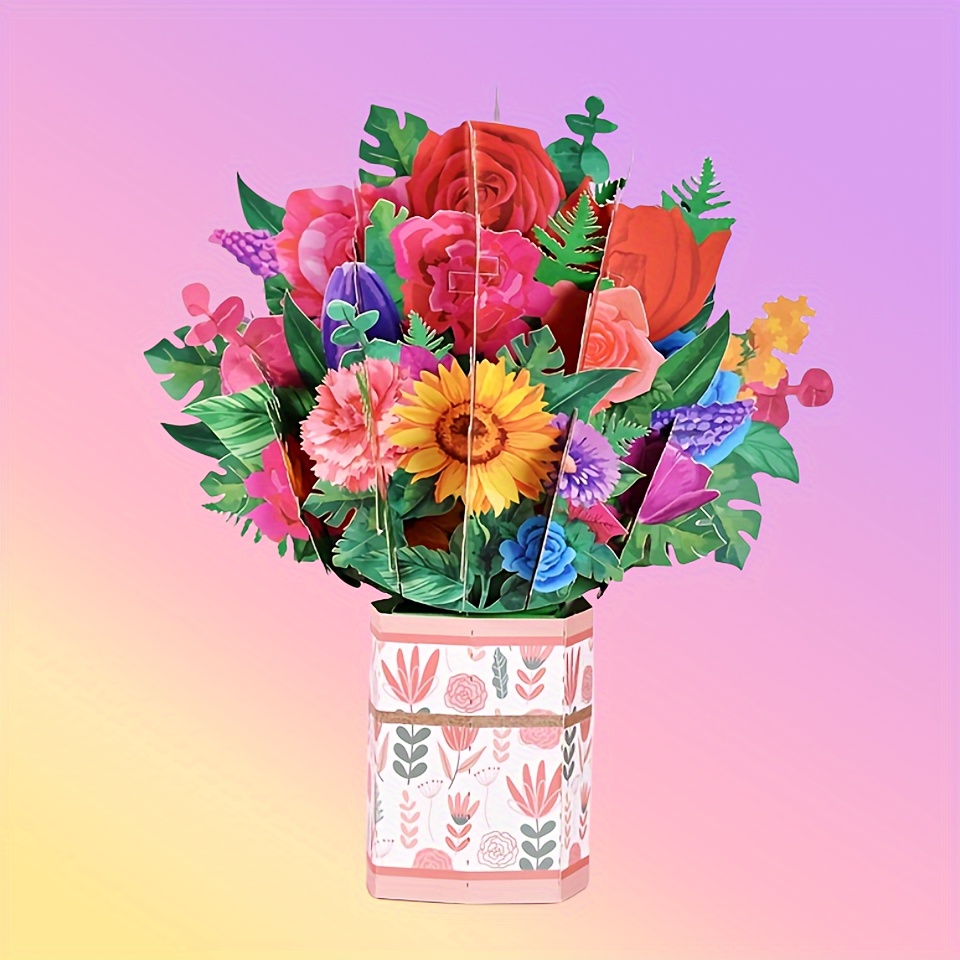Paper Flower Bouquet Pop Up Greeting Cards 3D by Freshcut™ Paper