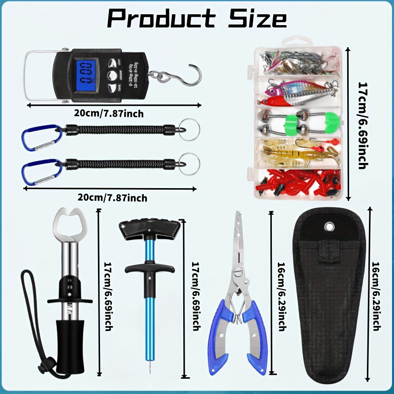 Fish Hook Remover Tools Kit Include 1 Piece Handheld Digital Fish Scale 1  Piece Fish Hook Remover Tool 1 Piece Fish Lip Gripper 1 Piece Fish Plier
