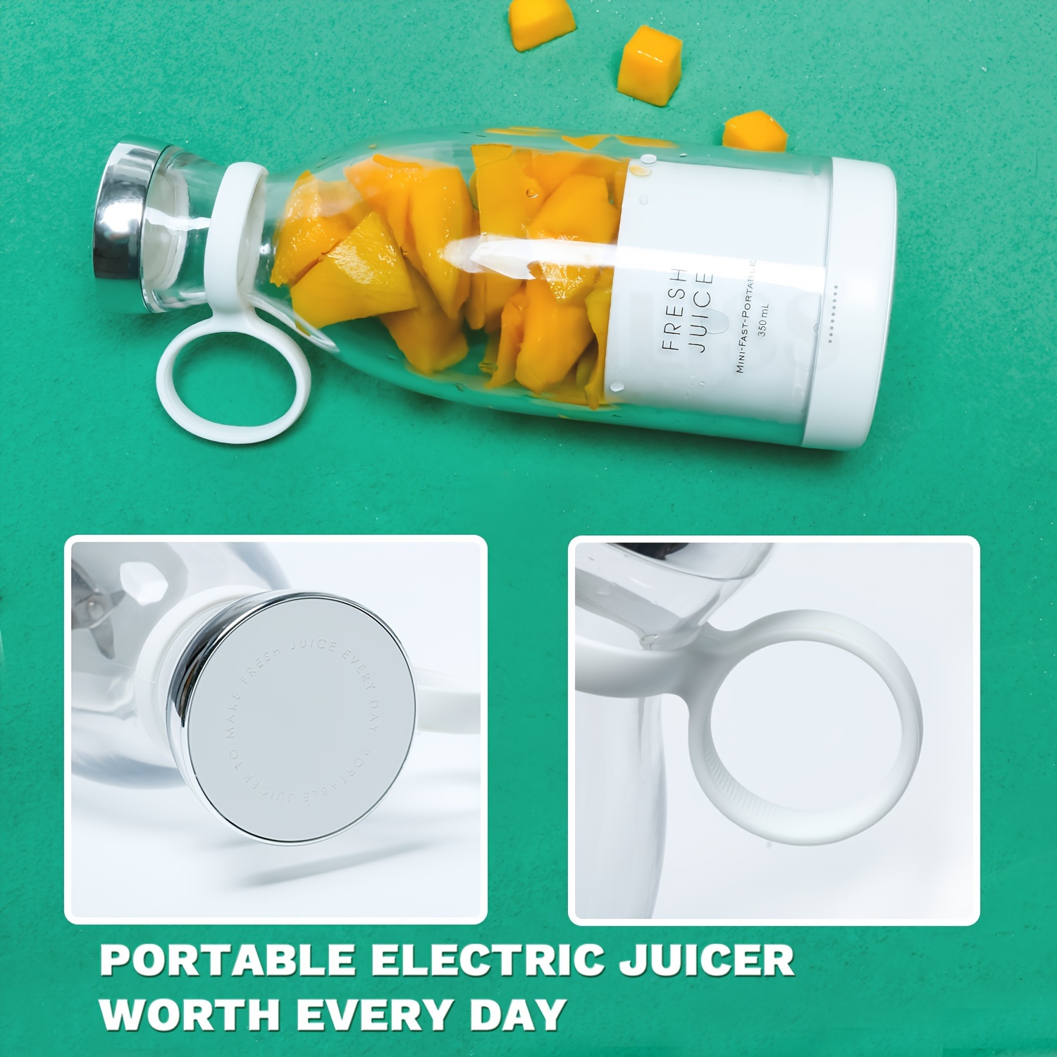 Mini Electric Juicer Machine & Glass Portable Blender With Fast