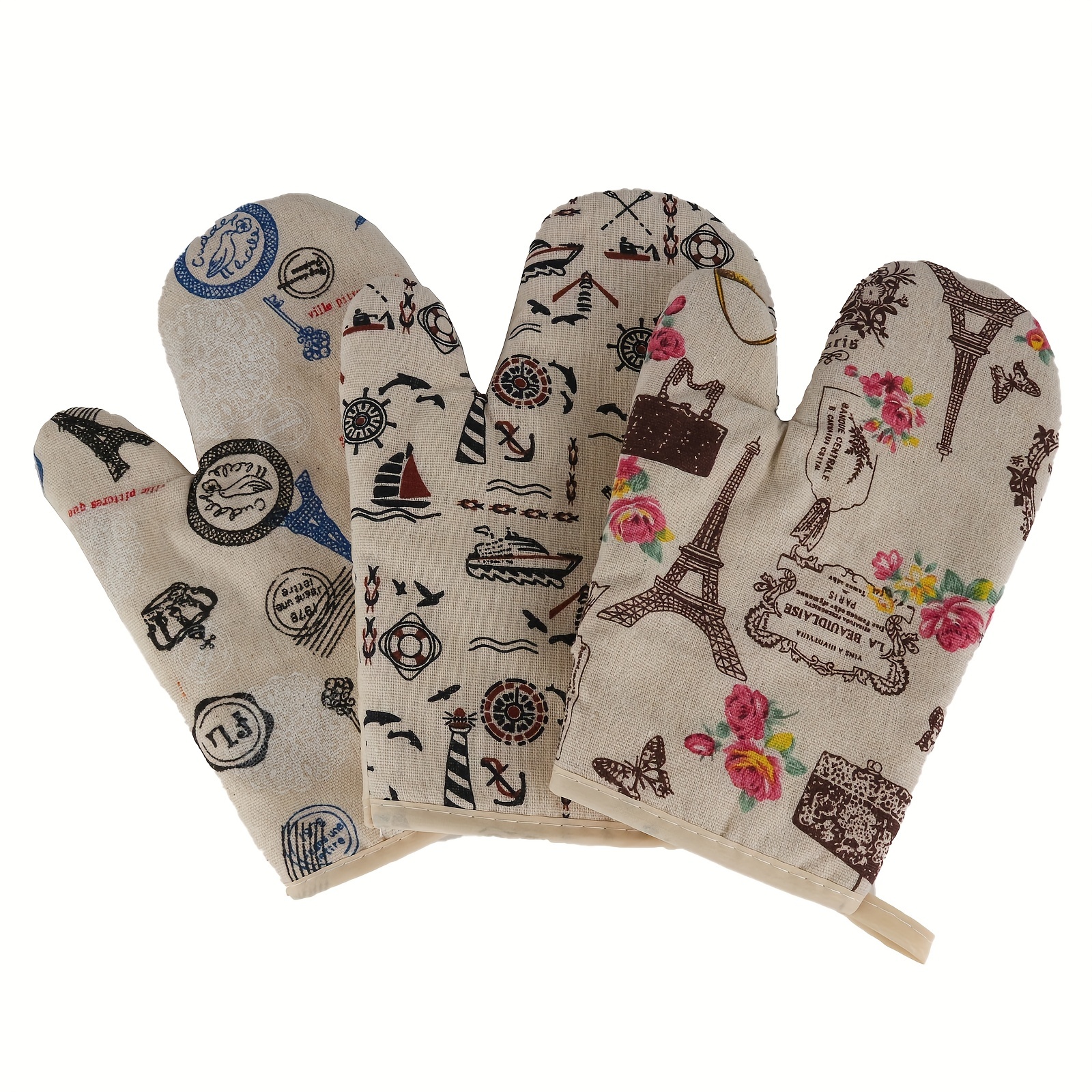 Sailboats Oven Mitts And Potholders, Beige Background, Non-slip Heat  Resistant Oven Gloves For Cooking And Baking, Hot Pads For Hot Pans And  Pots, Linen Fabrics, Home Kitchen Supplies - Temu