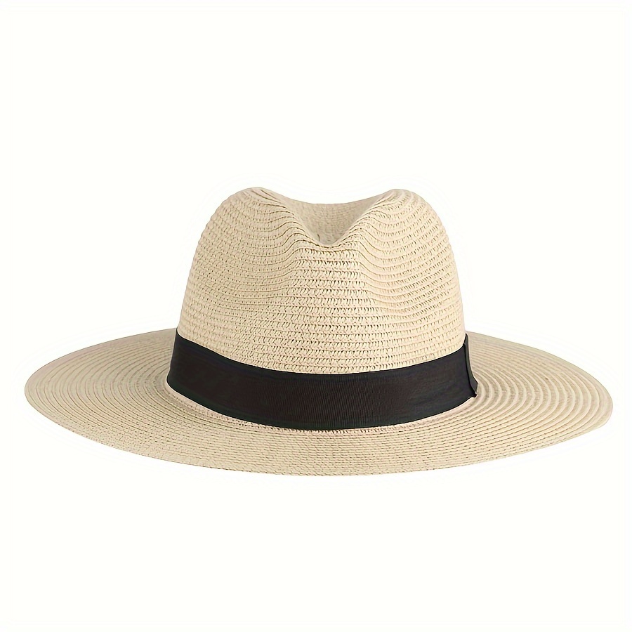 Traditional Rollable Panama Hat With Wide Brim, Breathable Summer