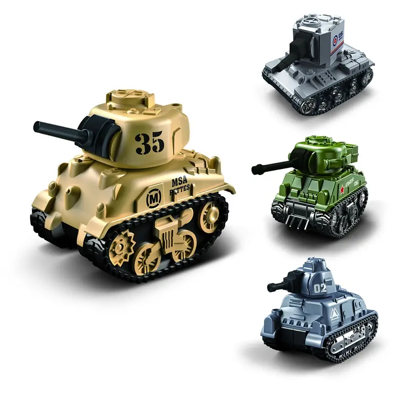 Pack Of 4 Mini Pullback Alloy Tanks, Military Colors, Fun Army Action  Military Vehicles With Pullback Mechanism, Birthday Party Favors For Boys  And Gi