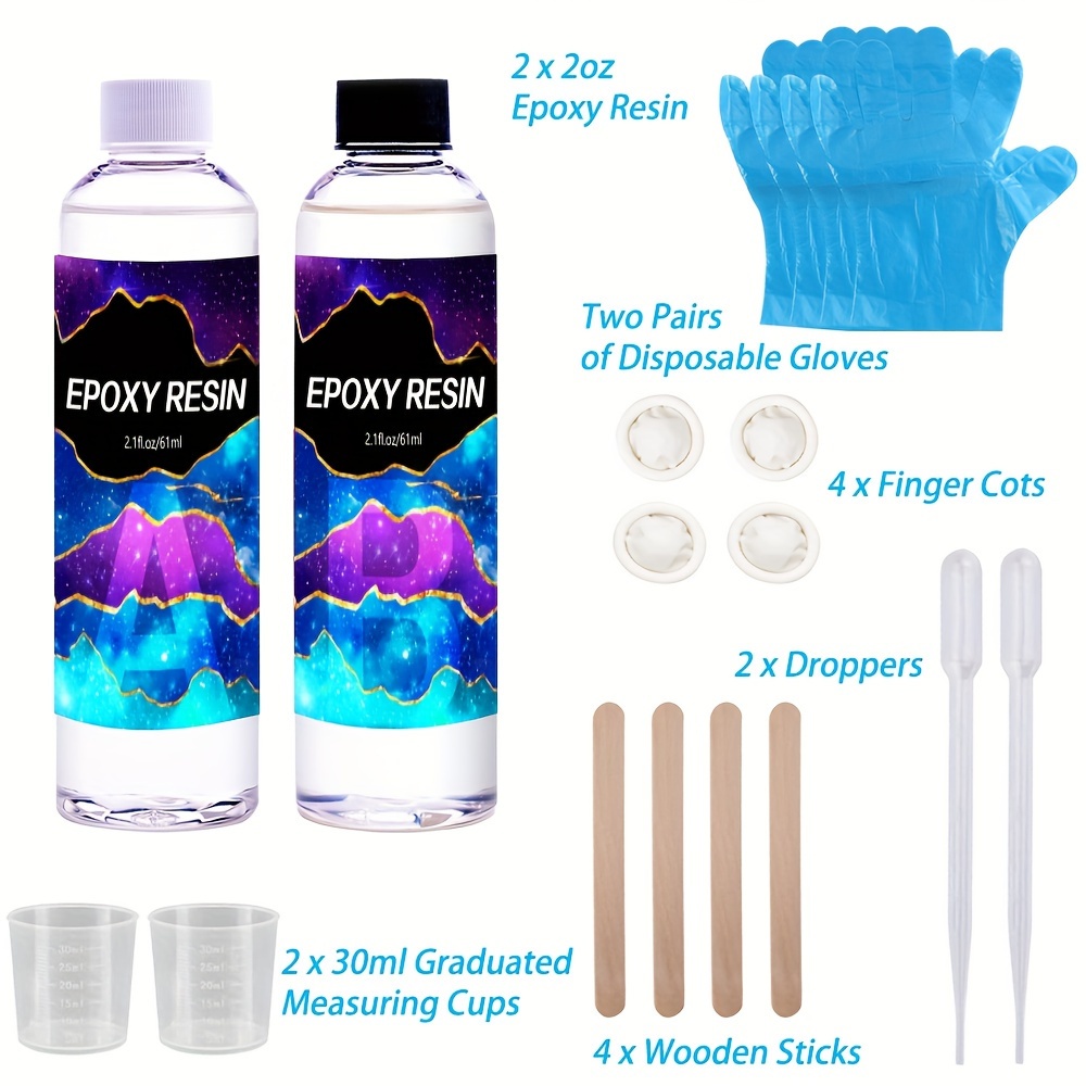 Epoxy Resin, 60/120/472ml(4/8/16oz) Crystal Clear Epoxy Resin Kit