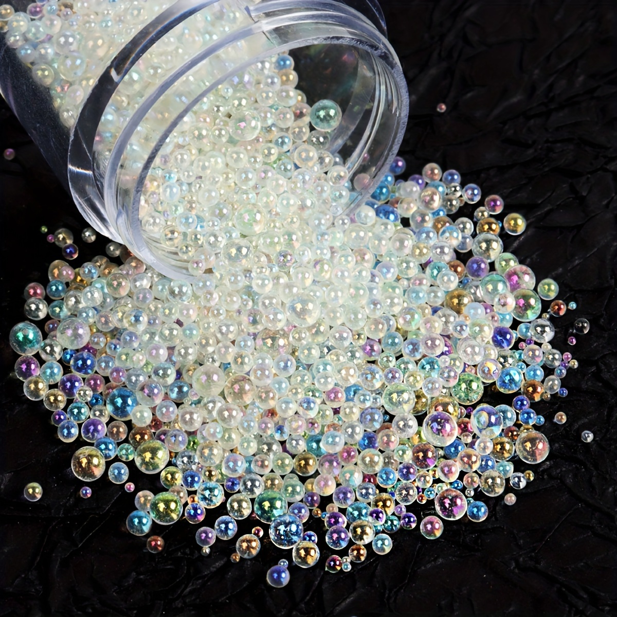 

16g/bottle Aurora Glass Beads Epoxy Uv Resin Filler, 0.4-3mm Mini Bubble Beads For Diy Resin Molds Silicone Jewelry Making Supplies Accessories Decoration