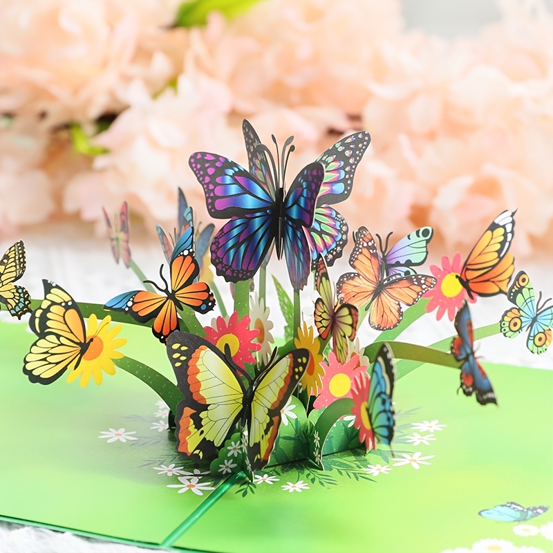 1 carte de voeux papillon 3D