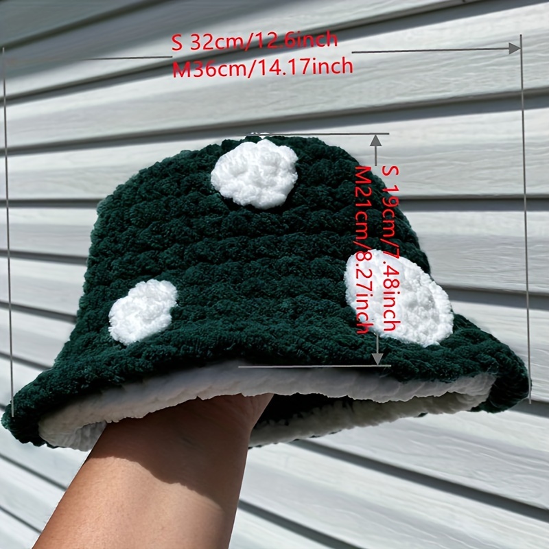Handmade Crochet Mushroom Beanie Hat, Docker Hat - Cozy Winter Bucket Hat for Babies,Temu