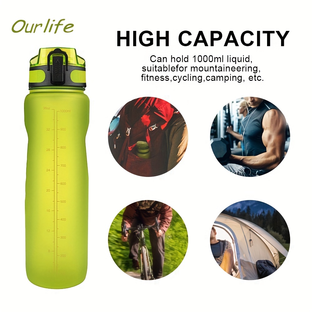 Sports Water Bottle 1000ml, BPA Free Tritan Non-Toxic Plastic