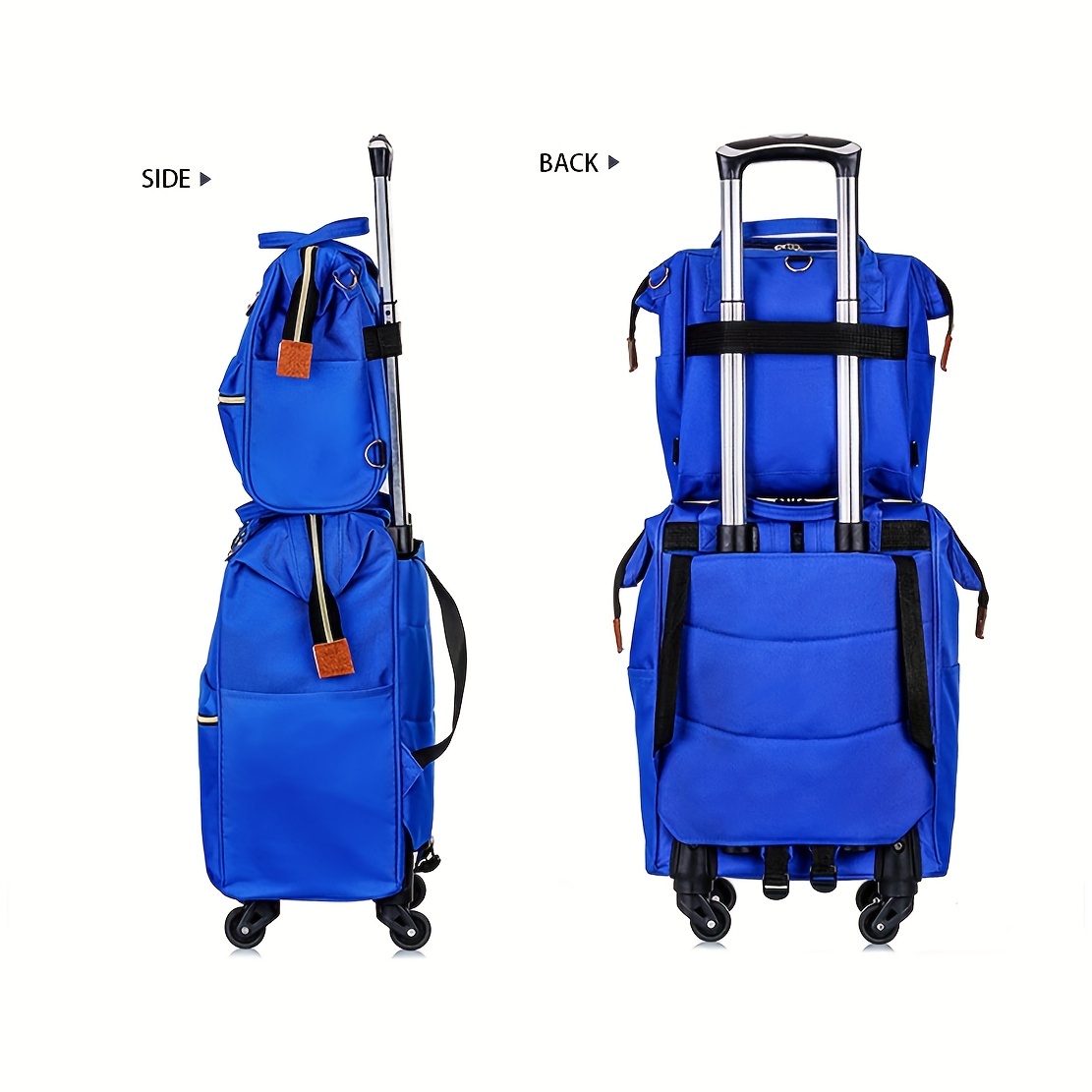 2 In 1 Traveling Suitcase Trolley 2pcs Travel Duffle Bag With Wheels  Expandable Luggage Bag Backpack Set - Bags & Luggage - Temu Germany