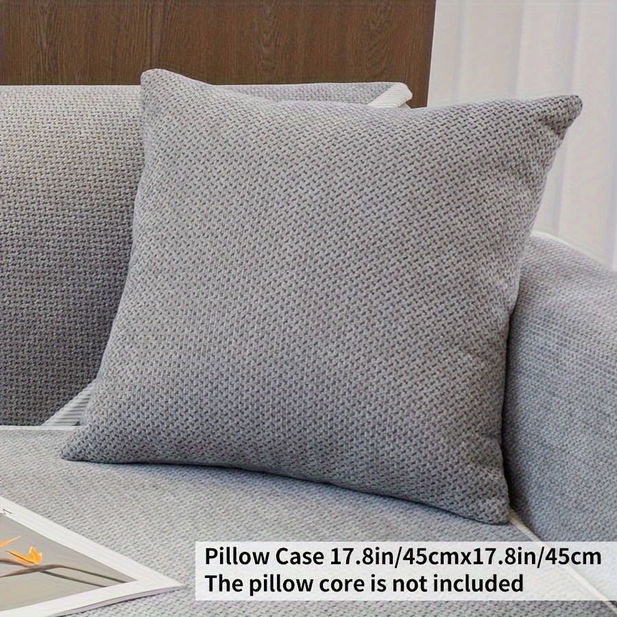 Modern Simple Solid Color Thickened Linen Pillow Case For Living Room Sofa  Cushion, Office Lumbar Support Pillow, Pillow Core Not Included